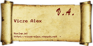 Vicze Alex névjegykártya